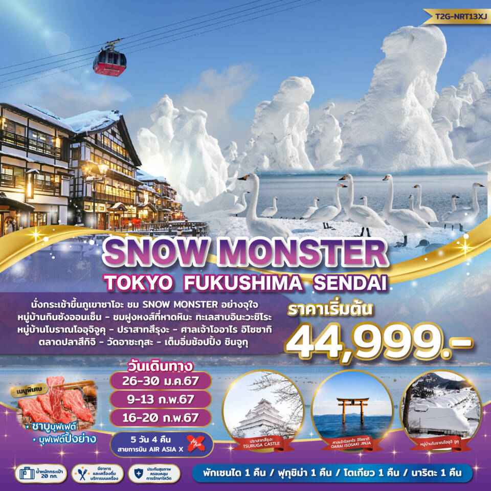 ทัวร์ญี่ปุ่นAJP71-05 Snow Monster Tokyo Sendai Fukushima (160267)