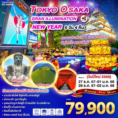 ทัวร์ญี่ปุ่น AJP75-58 TOKYO OSAKA GRAN ILLUMINATION NEW YEAR HND-TG019 (281267)