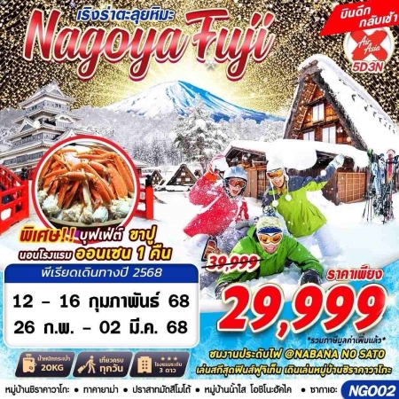 ทัวร์ญี่ปุ่น AJP63-35 NAGOYA FUJI WINTER ตะลุยหิมะ NGO02 (050368)