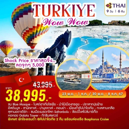 ทัวร์ตุรกี ATK273-01 Turkiye Wow Wow  บินTG (301167)