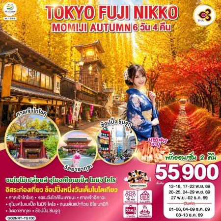 ทัวร์ญี่ปุ่น AJP75-24 TOKYO FUJI NIKKO MOMIJI AUTUMN NRT-TG100 (081269)