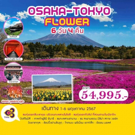 ทัวร์ญี่ปุ่น AJP64-01FLOWER01 OSAKA-TOKYO FLOWER (010567)