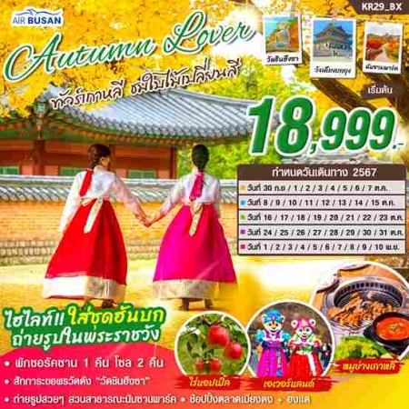 ทัวร์เกาหลี AKR04-02 เกาหลี AUTUMN LOVER(101167)   