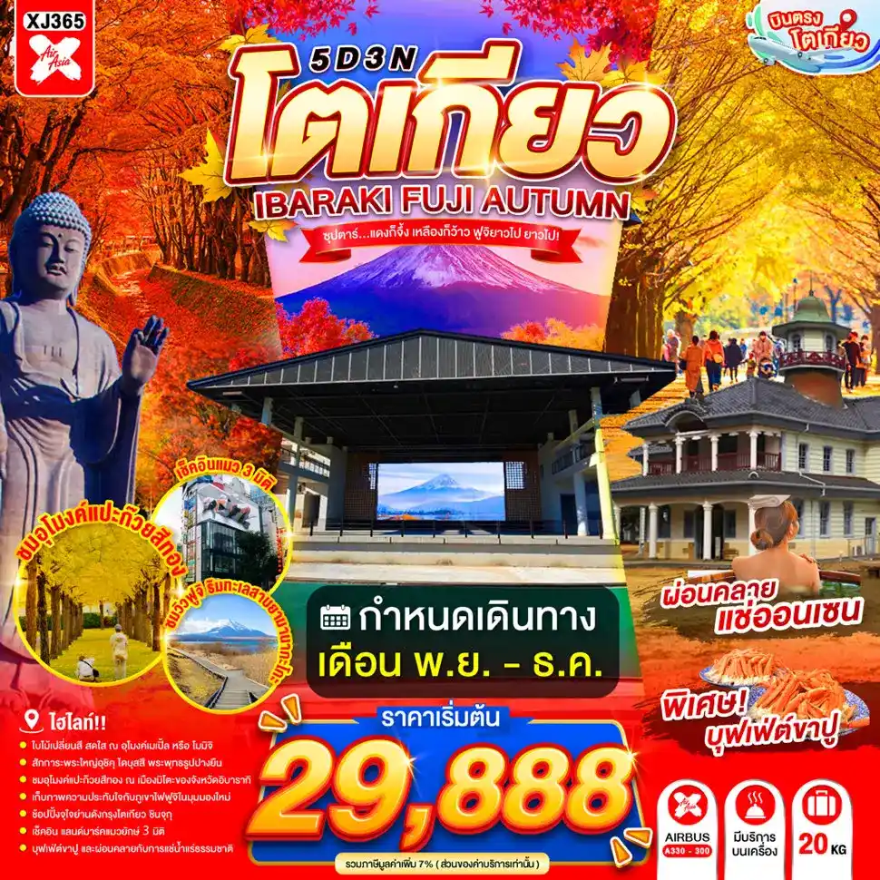 ทัวร์ญี่ปุ่น AJP65-18 TOKYO IBARAKI FUJI AUTUMN  XJ365 (291169)
