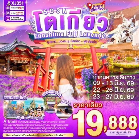 ทัวร์ญี่ปุ่น AJP65-26 TOKYO ENOSHIMA FUJI LAVENDER FREEDAY (230669)