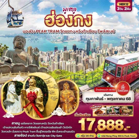 ทัวร์ฮ่องกง AHK24-01 มูเตลู ฮ่องกง นองปิง Peak Tram HEK12 (010568)