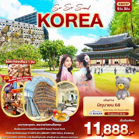 ทัวร์เกาหลี AKR03-01 So So Seoul KOREA KBX57 (280668)