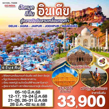 ทัวร์อินเดีย AIN189-03  ขี่อูฐ INDIA เมือง PINK BLUE CITY  (380368)