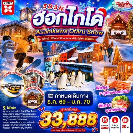ทัวร์ญี่ปุ่น AJP65-21 HOKKAIDO ASAHIKAWA SNOW Winter Wonderland XJ370 (270170)