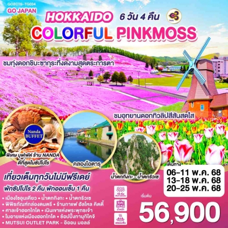 ทัวร์ญี่ปุ่น AJP75-61 HOKKAIDO COLORFUL PINKMOSS CTS-TG034 (200568)