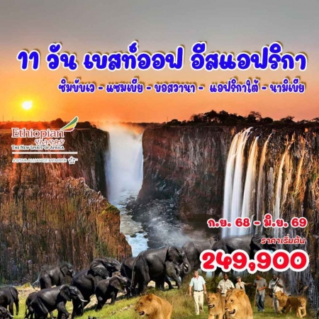 ทัวร์แอฟริกา AAF372-02 เบสท์ออฟ อีสแอฟริกา นามิเบีย แอฟริกาใต้ แซมเบีย ซิมบับเว (280569)
