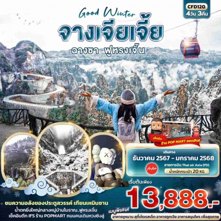 ทัวร์จีน ACH50-01 Good Winter จางเจียเจี้ย ฉางซา ฟูหรงเจิ้น CFD120 (170168)