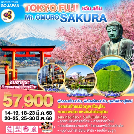 ทัวร์ญี่ปุ่น AJP75-02 TOKYO FUJI Mt.OMURO SAKURA NRT-TG067 (250368)