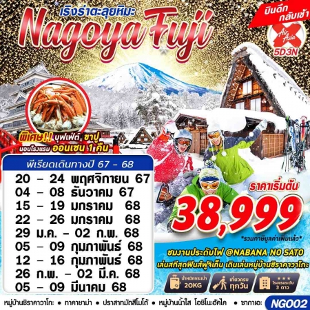 ทัวร์ญี่ปุ่น AJP63-35 NAGOYA FUJI WINTER ตะลุยหิมะ NGO02 (050368)