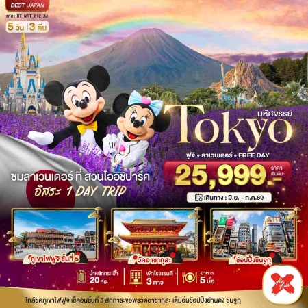 ทัวร์ญี่ปุ่น AJP67-27 มหัศจรรย์ TOKYO ฟูจิ ลาเวนเดอร์ freeday  NRT-S12_XJ (080769)