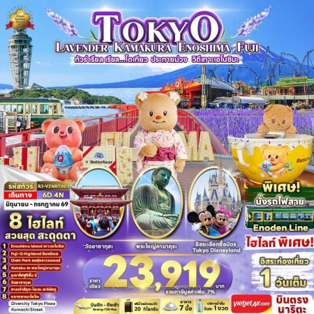 ทัวร์ญี่ปุ่น AJP68-04  TOKYO LAVENDER KAMAKURA ENOSHIMA FUJI VZNRT003 (140769)