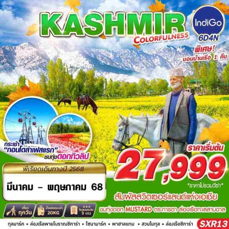 ทัวร์อินเดีย AIN185-02 KASHMIR COLORFULNESS  SXR13 (230568)