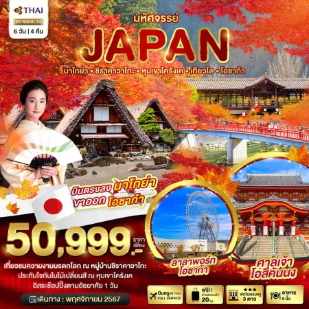 ทัวร์ญี่ปุ่น AJP67-24 มหัศจรรย์ JAPAN นาโกย่า ชิราคาวาโกะ หุบเขาโครังเค NGO01 (261167)