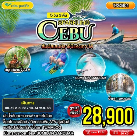 ทัวร์ฟิลิปปินส์ APR51-01 Sparkling Cebu สปาร์คคลิง เซบู(101168) 