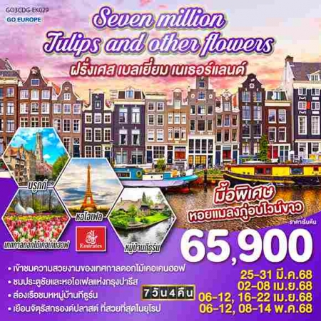 ทัวร์ยุโรป AEU83-04 Seven million tulips and other flowers  CDG-EK029 (080568)  