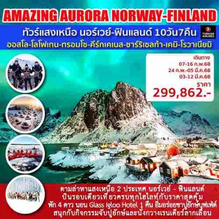 ทัวร์ยุโรป AEU98-01 AMZING AURORA 2 แสงเหนือนอร์เวย์ ฟินแลนด์ (030368)  