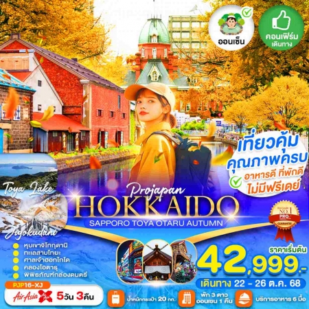 ทัวร์ญี่ปุ่น AJP64-01 HOKKAIDO SAPPORO TOYA OTARU AUTUMN PJP16-XJ (221068)