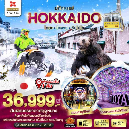 ทัวร์ญี่ปุ่น AJP67-29 มหัศจรรย์ HOKKAIDO โทยะ โอตารุ ซัปโปโร CTS07 (190368)